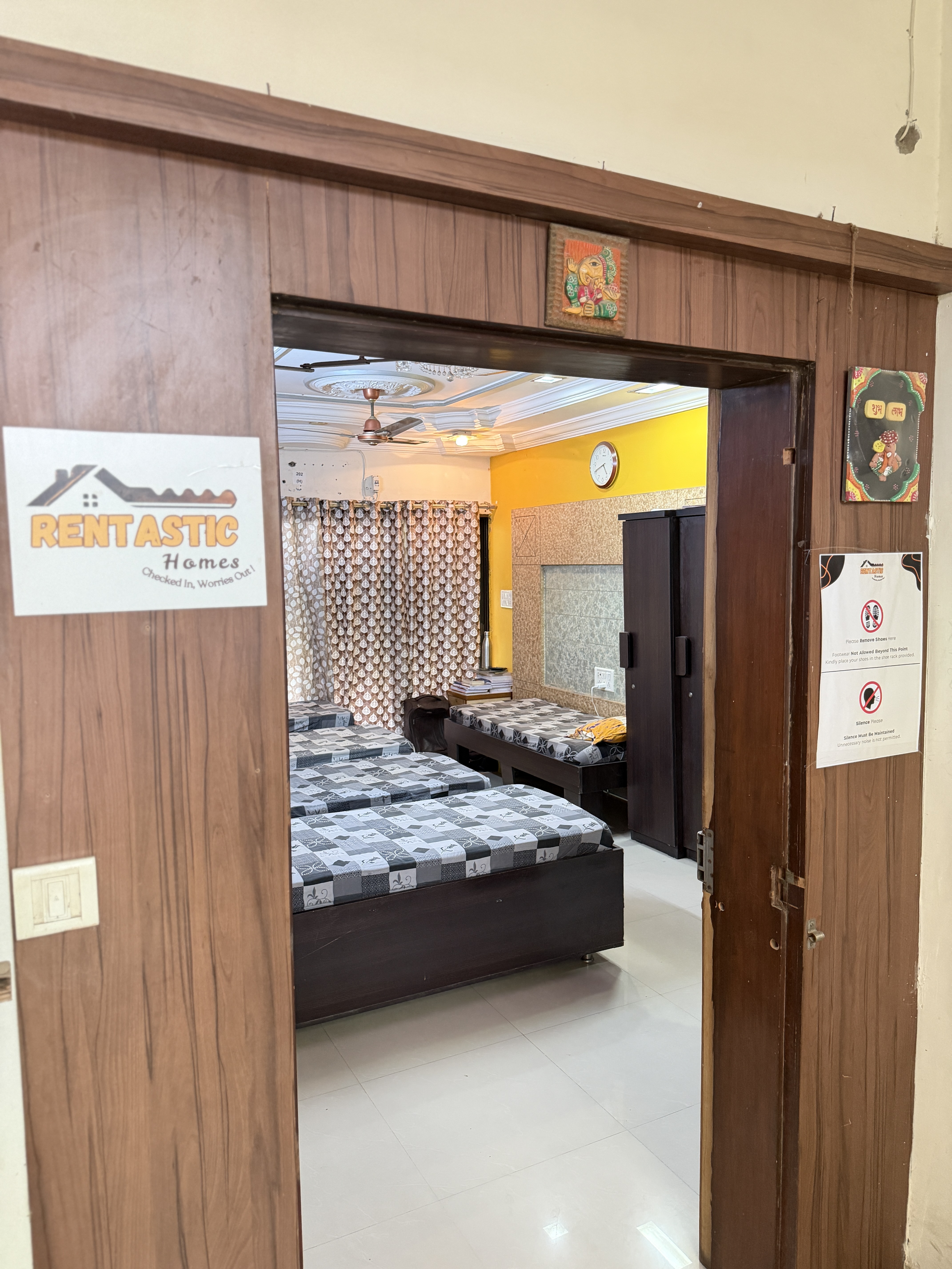 Rentastic Homes branded entrance, Ansh Boys PG